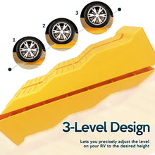 Zone Tech Automotive Multi Leveling Ramps - Set of 4 Yellow Bocks, Premium Quality Camper RV, Truck, Van, Trailer Leveler SUV, Drive-On Leveler Stabilizer and Raise Auto on Uneven Ground and Parking