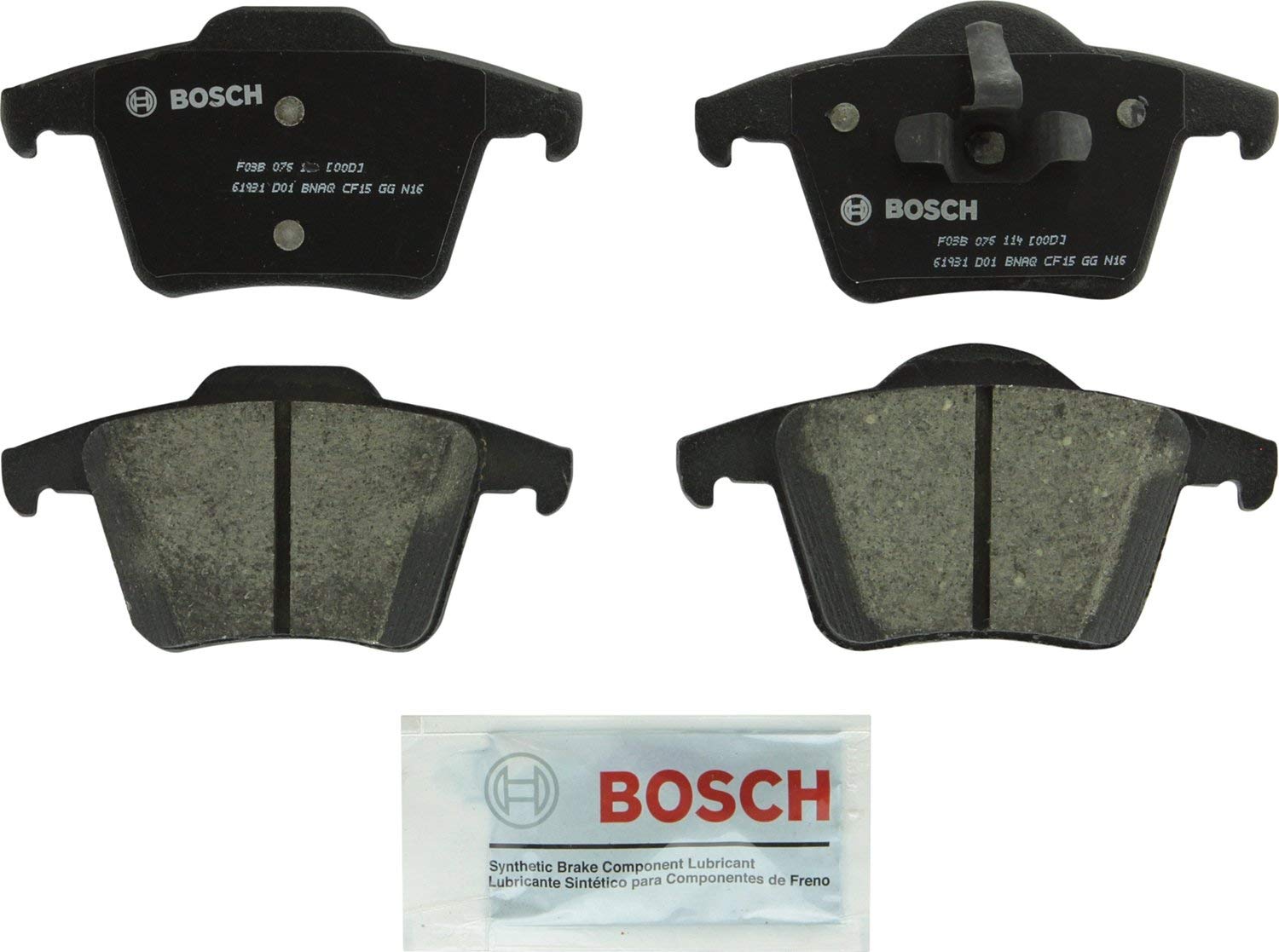 Bosch BC980 QuietCast Premium Ceramic Disc Brake Pad Set For 2003-2014 Volvo XC90; Rear