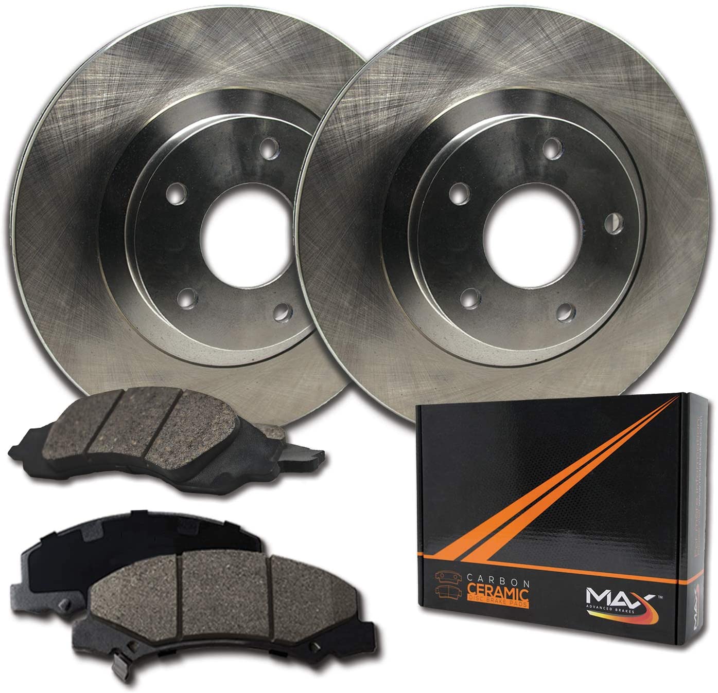 Max Brakes Front Premium Brake Kit [ OE Series Rotors + Ceramic Pads ] KT005541 | Fits: 2003 03 2004 04 2005 05 2006 06 Toyota Matrix