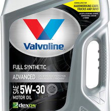 Valvoline Advanced Full Synthetic SAE 5W-30 Motor Oil 5 QT, Case of 3