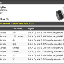 A/C Compressor with Clutch - Compatible with 2011 Hyundai Sonata