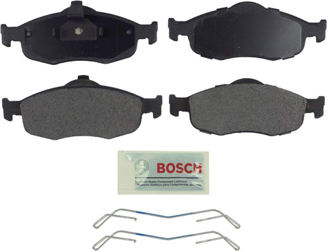 Bosch BE648H Blue Disc Brake Pad Set with Hardware for Select Ford Contour and Mercury Cougar, Mystique - FRONT