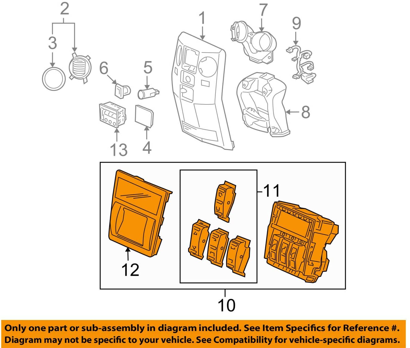 Genuine Honda 79650-SZA-A01ZC Rear Manual Air Conditioner Control Assembly