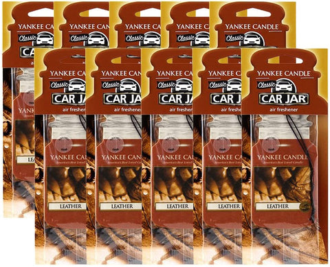 Yankee Candle Car Jar Leather Air Freshener (10 Pack)