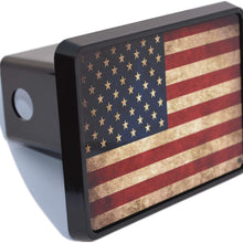 Rogue River Tactical USA American Flag Trailer Hitch Cover Plug US Patriotic Vintage Rustic Flag