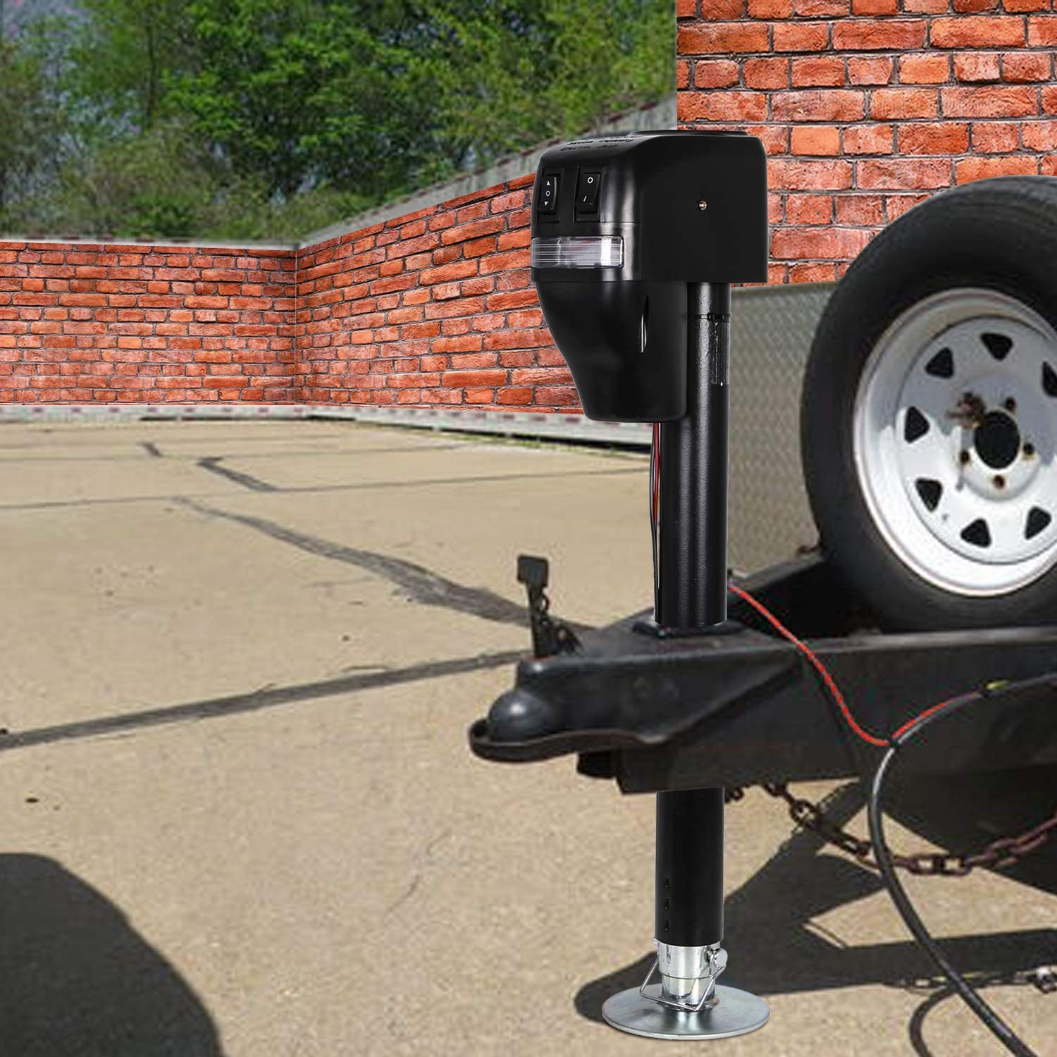 Weize Power Tongue Jack, 3500 Lb. Heavy Duty Electric Trailer Jack wit