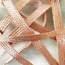 7PCS Bare Copper Bonding Strap/Earth Braided Copper Strap/Engine Grounding Strap with Tinned Crimped Lugs /12" length x 0.5" width