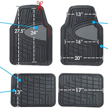 FH Group Black F11311BLACK Rubber Floor Mat(Heavy Duty Tall Channel, Full Set Trim to Fit)