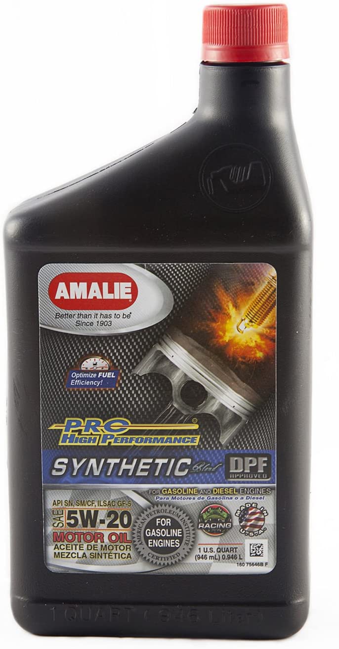 Amalie (75646-56) 5W-20 Pro High Performance Synthetic Blend Motor Oil - 1 Quart Bottle