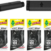 Little Trees Car Air Freshener | Vent Wrap Provides Long-Lasting Scent, Invisibly Fresh! | Black Ice, 4-Packs (4 Count)