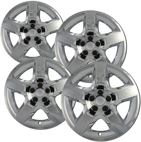 Hubcaps 17 inch Wheel Covers - (Set of 4) Hub Caps for 17in Wheels Rim Cover - Car Accessories Chrome Hubcap Best for 17inch Cars Standard Steel Rims - Snap On Auto Tire Replacement Exterior Cap