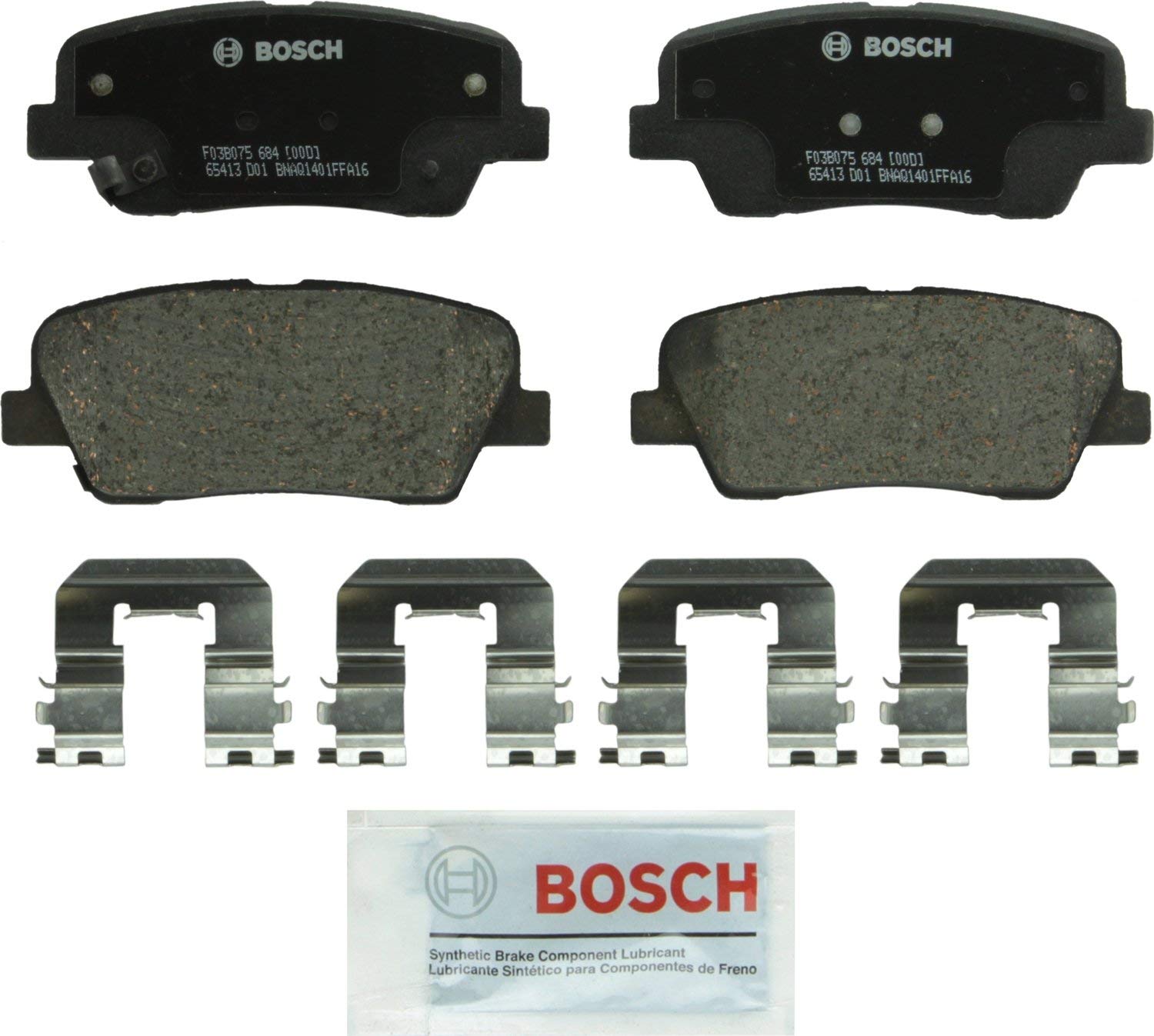 Bosch BP1284 QuietCast Premium Disc Brake Pad Set For: Genesis G90; Hyundai Entourage, Equus, Genesis, Genesis Coupe, Santa Fe, Santa Fe Sport, Santa Fe XL; Kia Borrego, K900, Sedona, Sorento, Rear