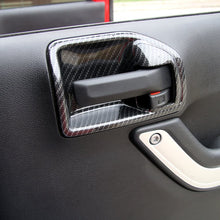 RT-TCZ Carbon Fiber ABS Car Inner Door Handle Bowl Cover Trim Frame Decor for 2011-2017 Jeep Wrangler JK JKU 4-Door