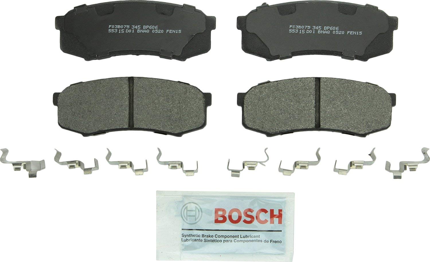 Bosch BP606 QuietCast Premium Semi-Metallic Disc Brake Pad Set For: Lexus GX460, GX470, LX450; Toyota 4Runner, FJ Cruiser, Land Cruiser, Sequoia, Rear