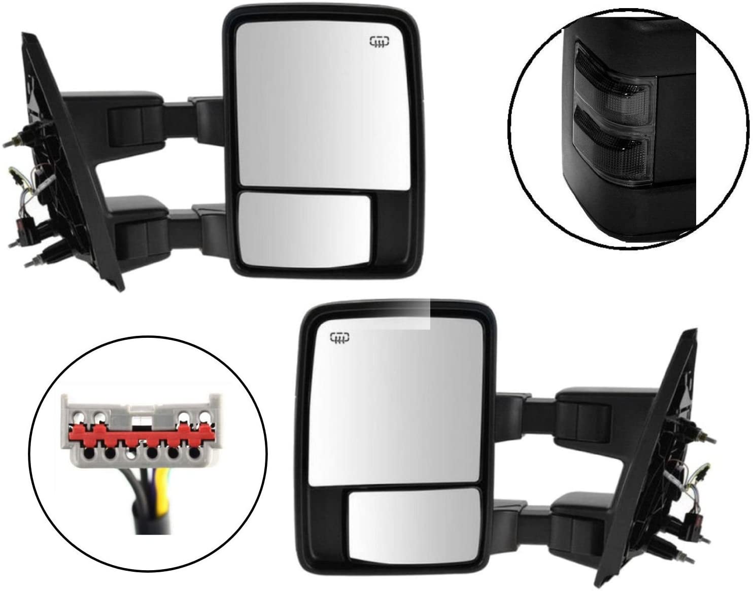 Ezzy Lift Pair Power Towing Mirrors Fits Ford Super Duty Passenger Driver Side Tow Smoked