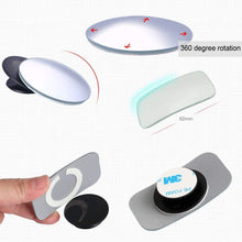 AmFor, HD Glass Convex Lens Frameless Adjustable Blind Spot Mirror for All Universal Vehicles Car Stick-on Design (2 PCS) (Rectangle), 2 Pack