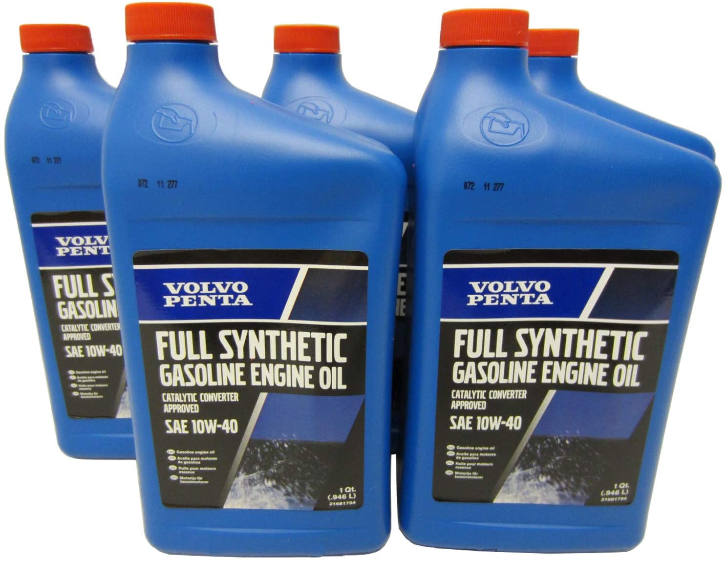 Volvo Penta OEM Synthetic Engine Oil 10w-40 Quart 32oz Qt 21681794 Pack of 5