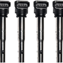Set of 4 Ignition Coils Compatible with Audi A4 A5 Quattro Volkswagen CC Jetta 1.4L 1.8L 2.0L 2.4L 3.0L C1627 UF575 06F905115