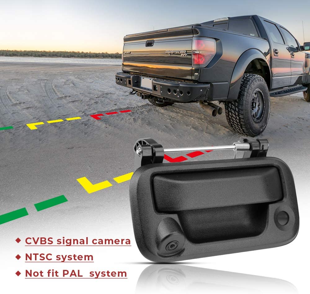 ISSYAUTO Backup Camera Tailgate Handle for 2005-2014 F150 Rear View Camera Reverse Handle