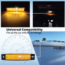 Meerkatt 3.8 Inch 6 LED Thin Line 10 Amber 10 Red 10 White Lamp Front Rear Fender Brake Side Marker License Decoration Light Sealed Indicator Truck Bus Trailer RV Lorry Van UTV SUV HGV Boat Waterproof