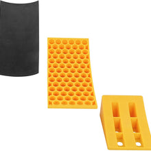 Dumble RV Leveling Blocks - 1 Camper Level Ramp - 1 RV Wheel Chock for Stability - Black Mat for Traction - 4-inch Lift