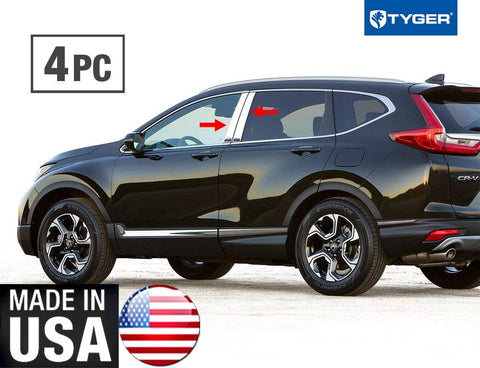 Tyger Auto Made in USA! Works with 2017-2018 Honda CR-V Chrome Stainless Steel Pillar Post 4PC Set