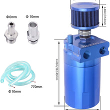 ESPEEDER Universal Aluminum Oil Catch Can Polish Baffled Reservoir Tank Blue with Breather Filter 300ml