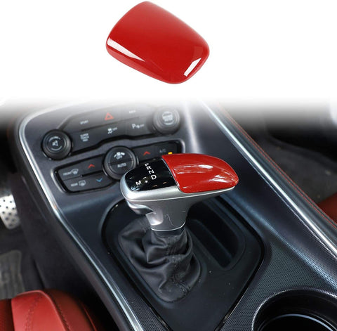 Voodonala for Challenger Charger Gear Shift Trim Knob for 2015-2020 Dodge Challenger Charger, ABS Red