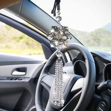H&D Crystal Maple Leaf Car Pendant Lucky Hanging Rearview Mirror Ornament Car Interior Decor Accessories