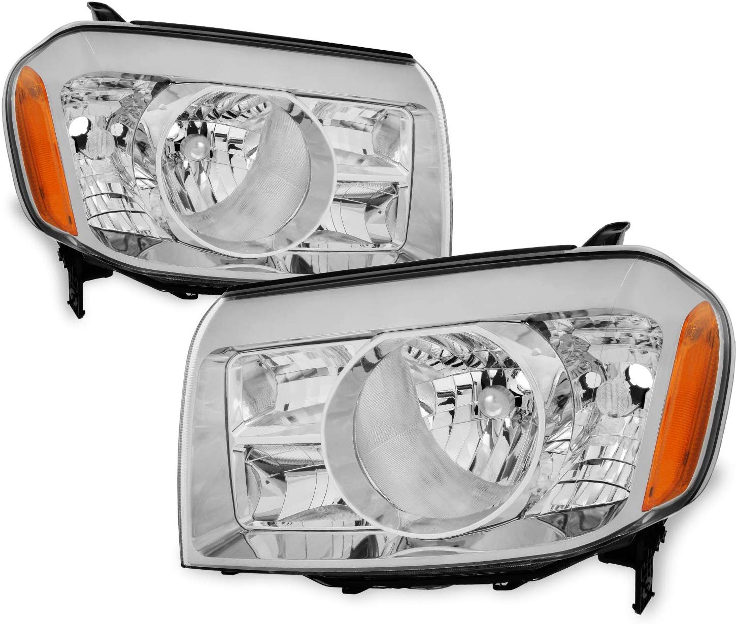 For Honda Pilot SUV Clear Headlights Head Lamps Driver Left + Passenger Right Side Replacement Pair Set