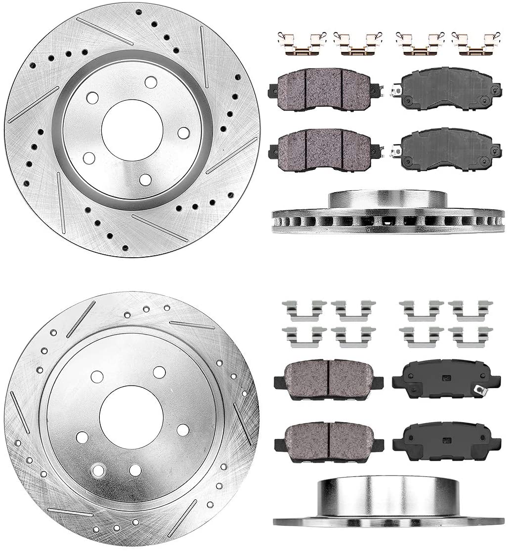 Callahan CDS02269 FRONT 296.03mm + REAR 291.3mm D/S 5 Lug [4] Rotors + Brake Pads + Clips