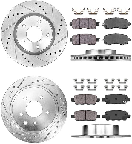 Callahan CDS02269 FRONT 296.03mm + REAR 291.3mm D/S 5 Lug [4] Rotors + Brake Pads + Clips