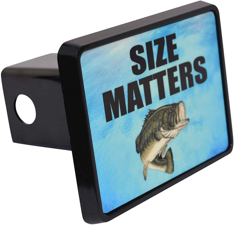 Rogue River Tactical Funny Fishing Size Matters Trailer Hitch Cover Plug Fish Bass Gift for Fisherman