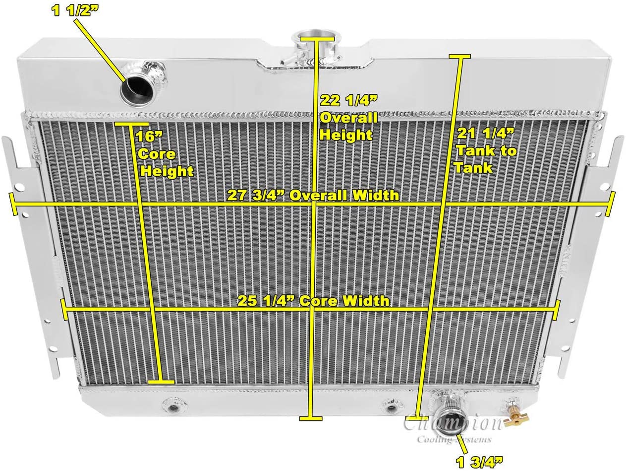 Champion Cooling, Multiple Chevrolet Models 2 Row All Aluminum Radiator, EC289