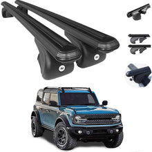 OMAC Auto Exterior Accessories Roof Rack Crossbars | Aluminum Lockable Black Roof Top Cargo Racks | Luggage Ski Kayak Bike Snowboard Carriers Set 2 Pcs | Fits Ford Bronco 2021