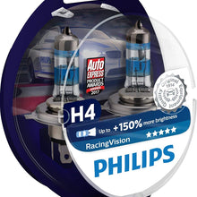 Philips RacingVision H4 Headlight Bulbs (Twin) 12342RVS2 Xtreme Vision Upgrade (Certified Refurbished)