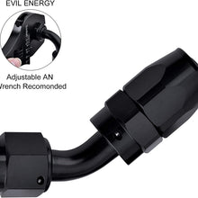 EVIL ENERGY 6AN Straight Swivel Hose End Fitting for Braided Fuel Line Aluminum Black 2PCS