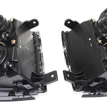 Headlight Assembly Compatible with 2014-2015 Chevrolet Silverado 1500 Halogen Clear Lens Chrome Interior With bulb(s) Pair Driver and Passenger Side