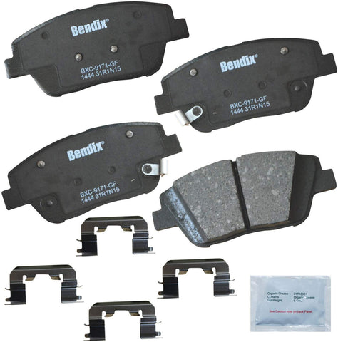 Bendix Premium Copper Free CFC1444 Premium Copper Free Ceramic Brake Pad (with Installation Hardware Front)