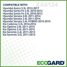 ECOGARD XA6124 Premium Engine Air Filter Fits Hyundai Sonata 2.4L 2011-2014, Santa Fe 2.4L 2010-2012, Sonata 2.0L 2011-2014, Santa Fe 3.5L 2010-2012, Azera 3.3L 2012-2017