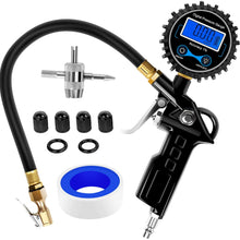 Nilight Digital Tire Pressure Gauge Medium 250 PSI Air Chuck and Compressor Accessories Heavy Duty with Rubber Hose and Quick Connect Coupler for 0.1 Display Resolution