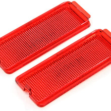 2 Premium Door Reflectors Interior Red Compatible with Ford (1999-2007 SuperDuty F250 F350 F450 F550 Super Duty & 2000-2005 Excursion)