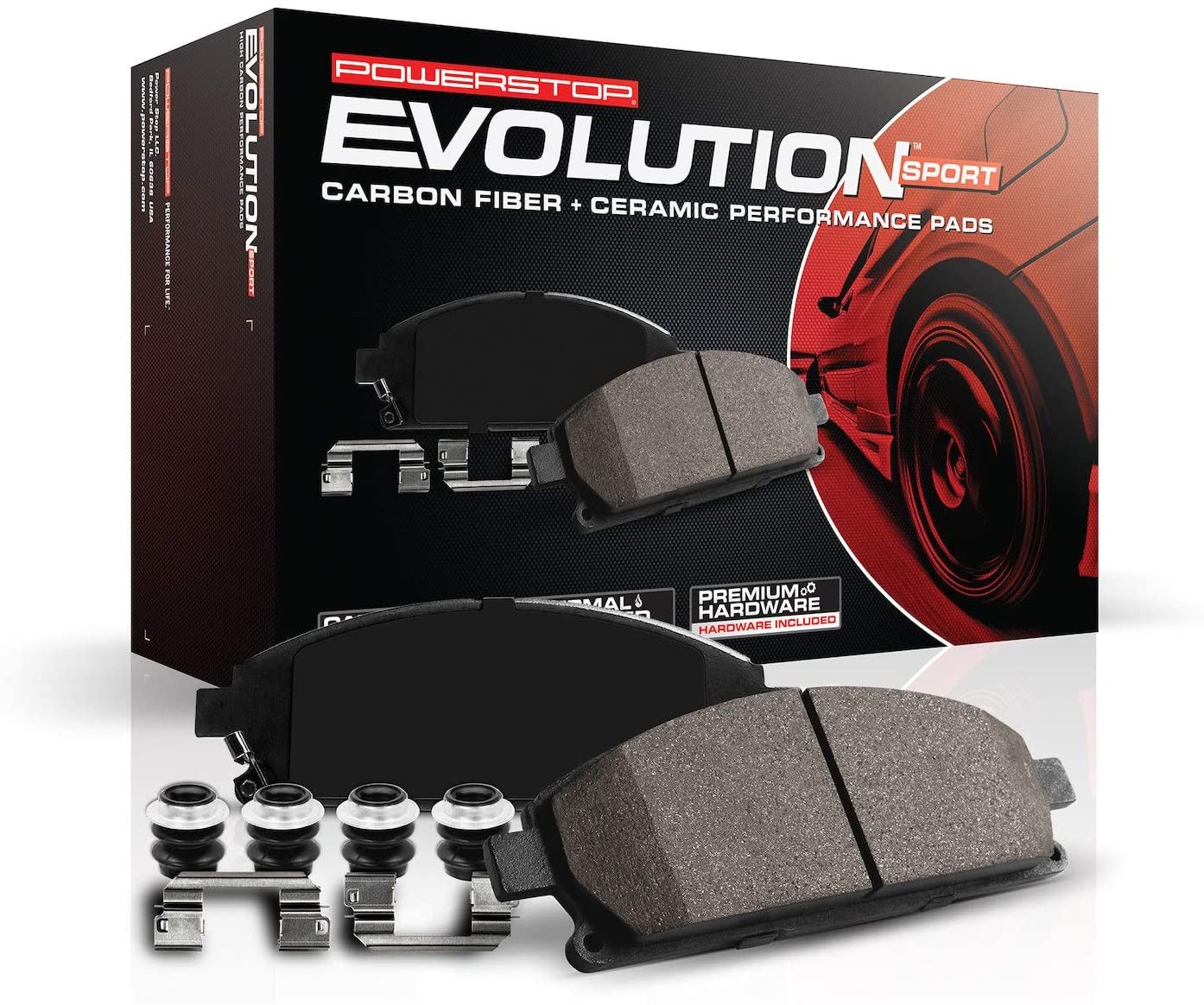 Power Stop Z23-1552, Z23 Evolution Sport Carbon-Fiber Ceramic Front Brake Pads