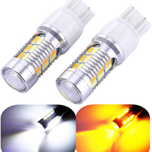 7441 7443 7444 Turn Signal White Yellow Amber Switchback Led Light Bulbs 22 SMD with Projector, for Standard Socket, Not CK, Pair of 2