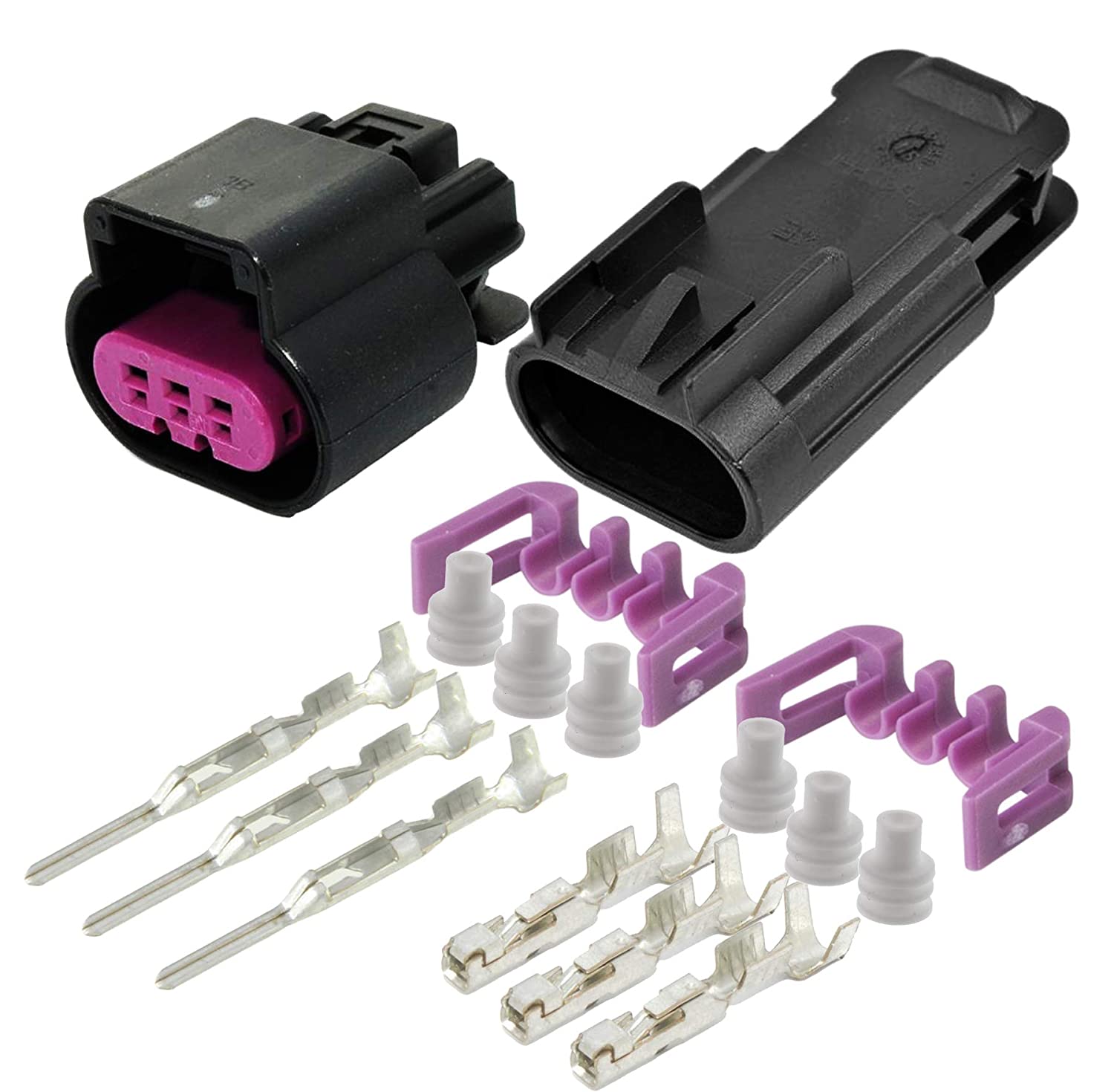 Aptiv Delphi 3-Pin GT 150 Series Sealed Connector Set with 20 22 GA, up to 15 Amps (3-Pins)