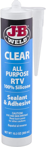 J-B Weld 31910 Clear All-Purpose RTV Silicone Sealant and Adhesive - 10.3 oz.