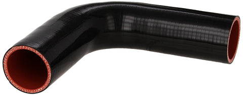HPS HTSEC90-175-BLK Silicone High Temperature 4-ply Reinforced 90 degree Elbow Coupler Hose, 75 PSI Maximum Pressure, 4