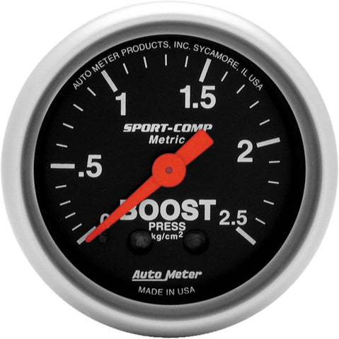 Auto Meter 3303-M Sport-Comp Mechanical Boost/Vacuum Gauge