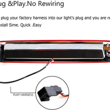 For 2007-2013 Chevy Chevrolet Silverado/GMC Sierra 1500 2500HD 3500HD 3D LED Bar 3rd Third Tail Brake Light Rear Cargo Lamp High Mount Stop light Electroplating Housing (Red)