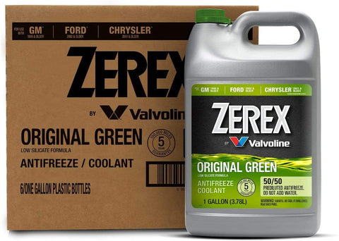 Zerex Original Green Antifreeze/Coolant, Ready to Use - 1gal (Case of 6) (ZXRU1-6PK)